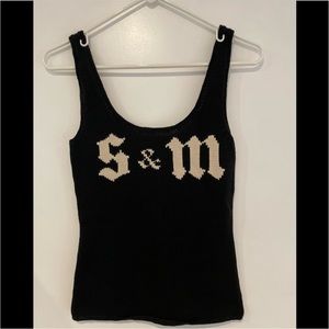 Betseyville by Betsey Johnson black/cream S & M knot tank. New w/tags. Sz S